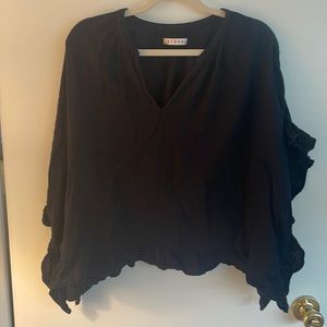 Black Xirena gauze top